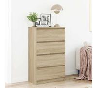 Buffet Gris Béton 60x35x98,5 cm Bois d'Ingénierie Commode Dressoir vidaXL