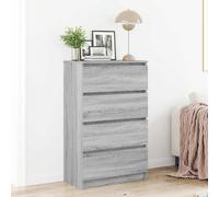 Buffet Gris Béton 60x35x98,5 cm Bois d'Ingénierie Commode Dressoir vidaXL