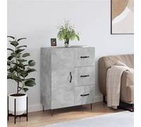 Buffet gris béton 69,5x34x90 cm bois d ingénierie Gris G