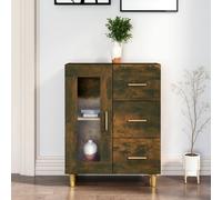 Buffet Gris Béton 69,5x34x90 cm Bois d'Ingénierie Armoire Latérale vidaXL