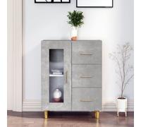 Buffet Gris Béton 69,5x34x90 cm Bois d'Ingénierie Armoire Latérale vidaXL