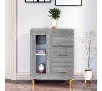 Buffet Gris Béton 69,5x34x90 cm Bois d'Ingénierie Armoire Latérale vidaXL