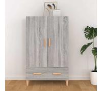 Buffet Gris Béton 70x31x115 cm Bois d'Ingénierie Armoire de Rangement vidaXL