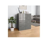 vidaXL Buffet Gris brillant 60x35x80 cm Aggloméré