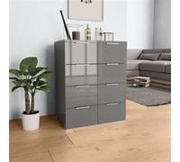 Buffet Gris brillant 60x35x80 cm Bois d ingénierie Gris G