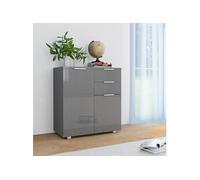 vidaXL Buffet Gris brillant 71x35x80 cm Bois d'ingénierie 283717