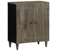 Buffet gris clair 60x33,5x75 cm bois de manguier massif armoire placard vidaXL
