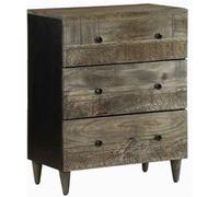 Buffet gris clair 60x33,5x75 cm bois de manguier massif Gris G