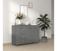 Buffet Gris Foncé 113x40x80 cm Bois Massif de Pin Armoire de Rangement vidaXL