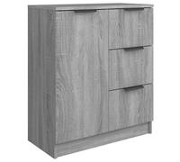 Buffet Gris Sonoma 60x30x70 Cm Bois Contreplaqué Armoire De Rangement Table Console Marron