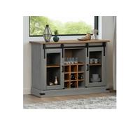 Buffet HALDEN 2 portes coulissantes gris 112x40x80 cm