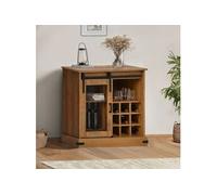 Buffet HALDEN porte coulissante noir 80x40x80 cm bois massif vidaXL