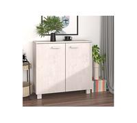 vidaXL Buffet HAMAR Blanc 85x35x80 cm Bois massif de pin Blanc G