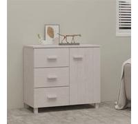 Buffet HAMAR Blanc 90x40x80 cm Bois massif de pin Blanc G