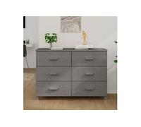Buffet Armoire Latérale Meuble de Rangement Organisateur de Maison Salon Salle de Séjour Intérieur Gris Clair 113x40x80 cm Bois Massif de Pin 340451