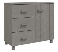 Buffet HAMAR Gris clair 90x40x80 cm Bois massif de pin