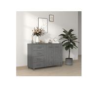 Buffet HAMAR Gris foncé 113x40x80 cm Bois massif de pin