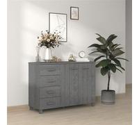 Buffet HAMAR Gris foncé 113x40x80 cm Bois massif de pin