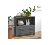 Buffet HAMAR Gris foncé 85x35x80 cm Bois massif de pin Gris G