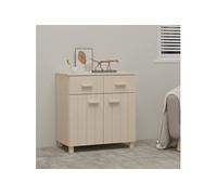 Buffet Blanc 79x40x80 cm Bois Massif de Pin Armoire Meuble Rangement vidaXL