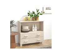 Buffet Marron Miel 85x35x80 cm Bois Massif de Pin Armoire Rangement vidaXL