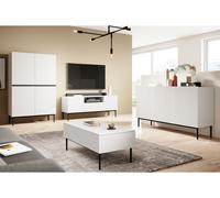 Buffet haut 2 portes 100 cm KASHA Pieds noir blanc BOBOCHIC Blanc