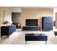 Buffet haut 2 portes 100 cm KASHA Pieds noir bleu foncé BOBOCHIC Bleu foncé