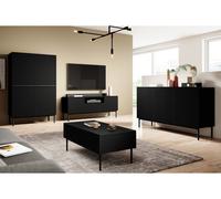 Buffet haut 2 portes 100 cm KASHA Pieds noir noir BOBOCHIC Noir