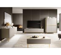 Buffet haut 2 portes 100 cm KASHA Pieds or beige BOBOCHIC Beige