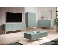 Buffet haut 2 portes 100 cm KASHA Pieds or bleu clair BOBOCHIC Bleu clair