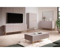 Buffet haut 2 portes 100 cm KASHA Pieds or rose BOBOCHIC Rose