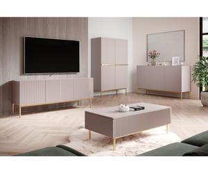 Buffet haut 2 portes 100 cm KASHA Pieds or rose BOBOCHIC Rose