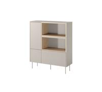 Buffet haut 2 portes 120 cm ATLAS avec niches beige BOBOCHIC Beige
