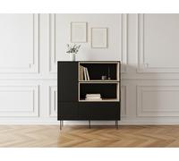Buffet haut 2 portes 120 cm ATLAS avec niches noir BOBOCHIC Noir