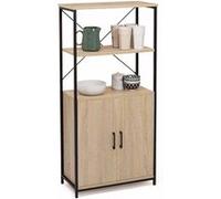 IDMarket - Buffet haut 2 portes Detroit H. 125 cm avec étagères design industriel
