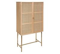 Buffet haut 2 portes ""Rayo"" cannage rotin 80x165cm - Atmosphera createur d'interieur