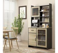 HomCom Armoire de cuisine Bois 90,3 x 39,3 x 177,2 cm Chêne