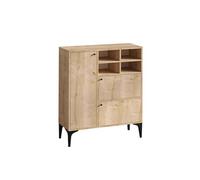 Buffet haut 3 portes et 4 niches couleur chêne 100x125cm EWA