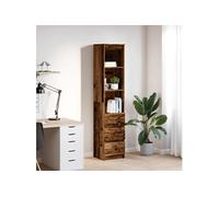 vidaXL Buffet haut 37,5x35x180 cm en bois d'ingénierie blanc