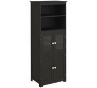 Armoire de cuisine HOMCOM buffet cuisine vaisselier avec 2 niches, 2 placards avec 4 portes dont 2 portes vitrées, étagère réglable