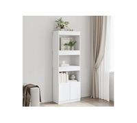 Buffet haut 63x33x180 cm blanc bois d ingénierie