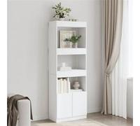 vidaXL Buffet haut 63×33×180 cm blanc en bois d'ingénierie – armoire à livres 3309600