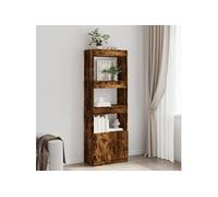 Vidaxl Buffet Haut 63x33x180 Cm Chêne Fumé Bois D'ingénierie Marron