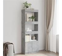 vidaXL Buffet haut 63x33x180 cm gris béton bois d'ingénierie