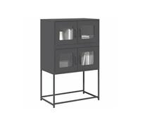 Buffet haut anthracite 68x39x107 cm acier 853346