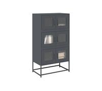vidaXL Buffet Haut Anthracite 68x39x123 cm Acier, Armoire, Armoire de Rangement, Buffet Haut, Armoire latérale, Armoire Haute, Armoire Console