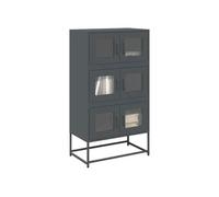 vidaXL Buffet haut 853352 en acier anthracite 68 x 39 x 123 cm Gris G