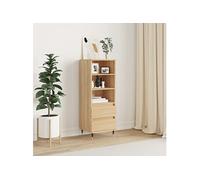 Vidaxl Buffet Haut Ch¿ºne Sonoma 40x36x110 Cm Bois D'ing¿¿Nierie Marron