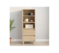 Buffet Haut Armoire Latérale Rangement Gris Béton Bois d'Ingénierie vidaXL