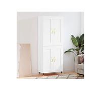 vidaXL Buffet haut Blanc 69,5x34x180 cm Bois d'ingénierie 3199665